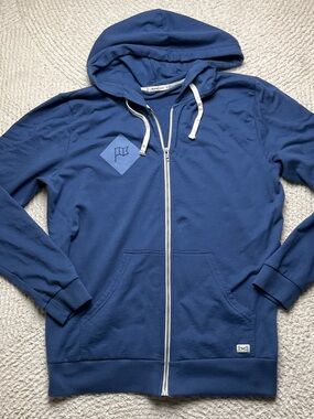 Marine Layer Men's Navy Blue Graphic Full-Zip Hoodie Sweatshirt Size Large